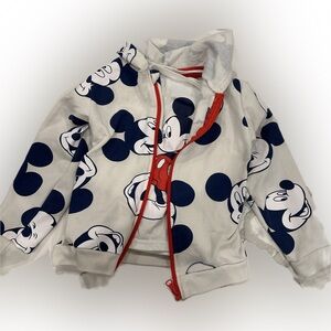 Kids Mickey Mouse Hoodie - White and Red